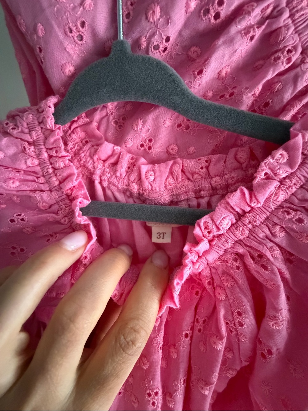 Ivy City Co Pink Gigi Tiered Eyelet Midi Dress w Matching Toddler Dress (3T) NEW - Picture 6 of 9